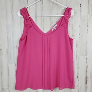 Naked Zebra Lace Tank Top Pink Size Medium